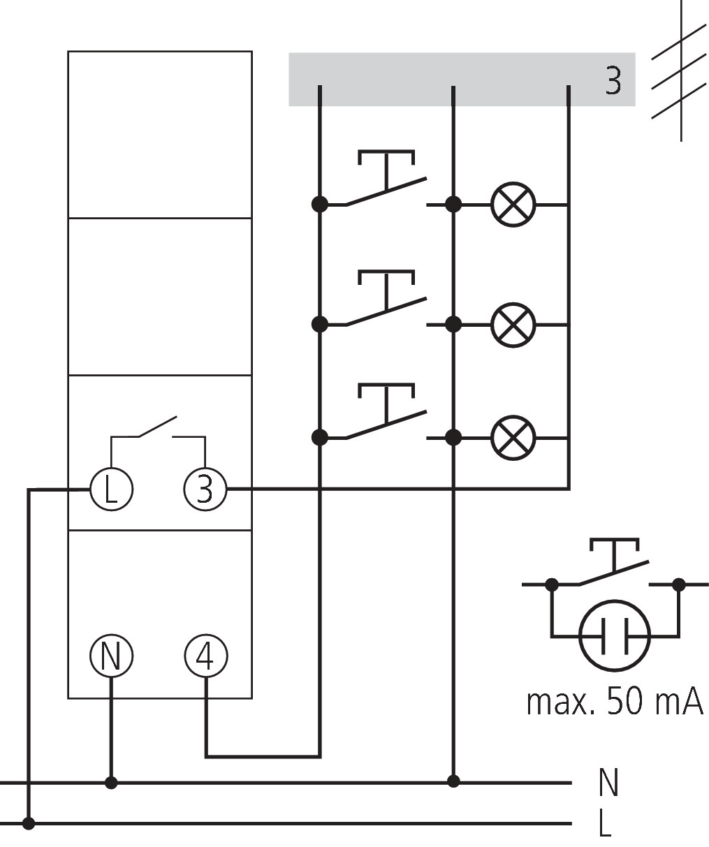 Diagram koneksi ELPA 8 dengan tiga kawat