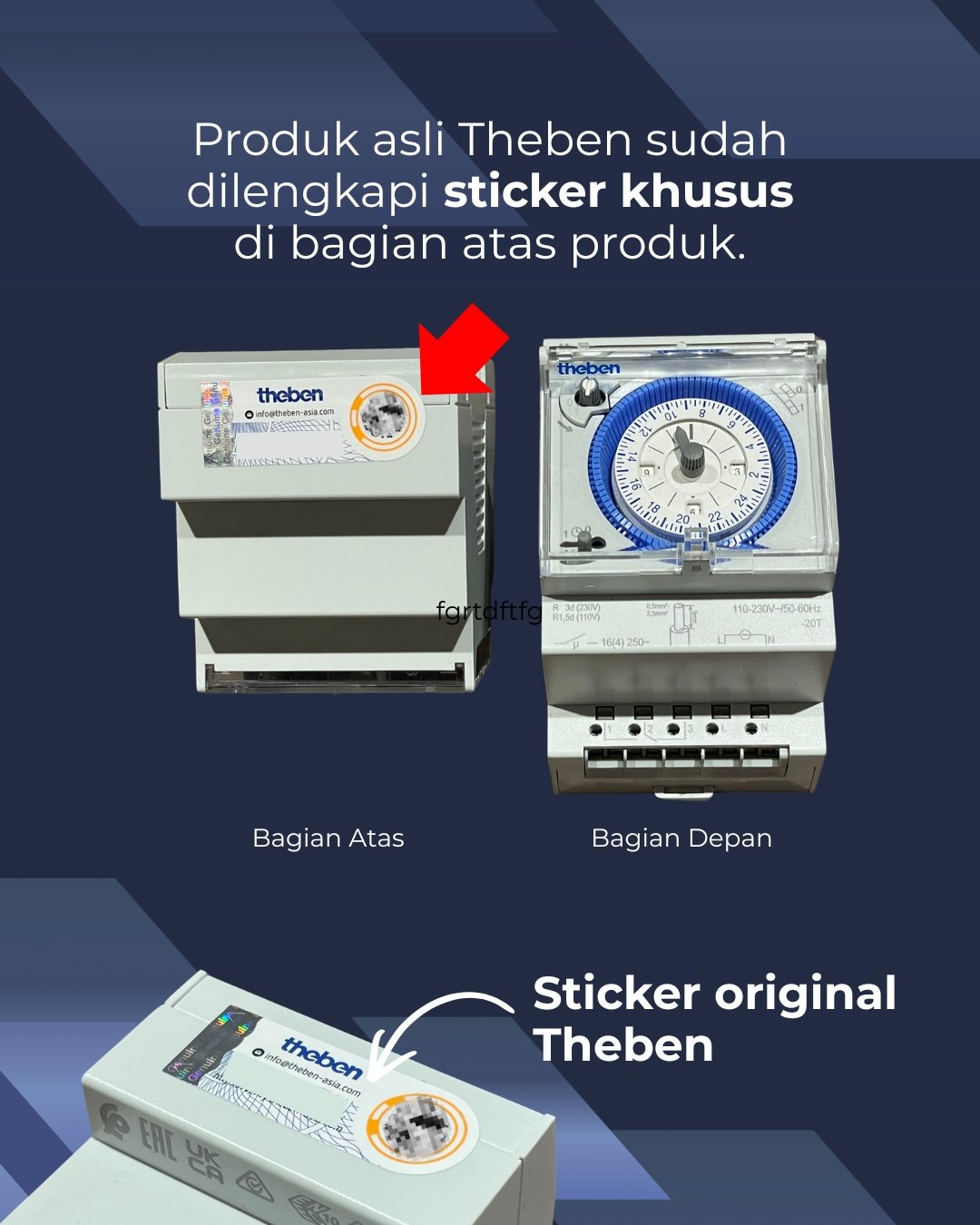 Letak stiker original pada bagian atas SUL 181 D